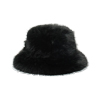 Cappello nero in pelo sintetico
