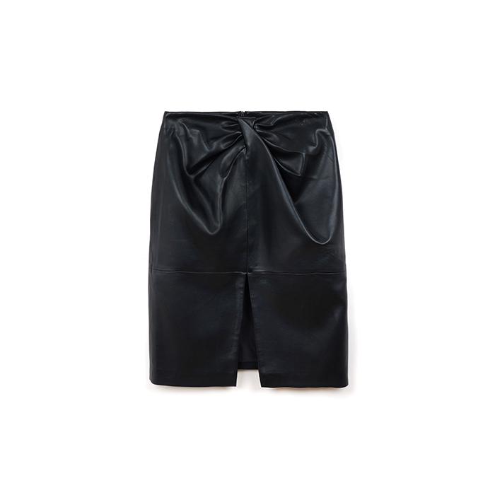 Jupe noire en polyester avec des détails sophistiqués