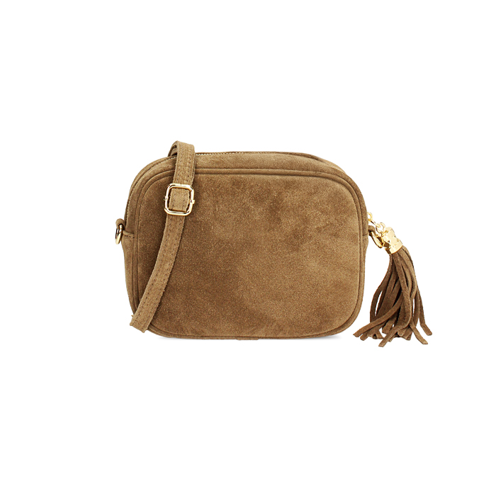 Bag Borse Scamosciate Beige Borsa A Tracolla Da Donna In Camoscio