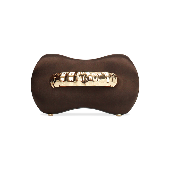 Clutch marron avec bandouli&egrave;re amovible