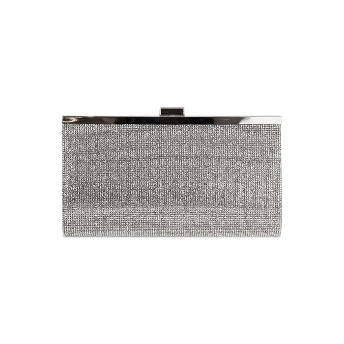 Pochette argento con pietre scintillanti