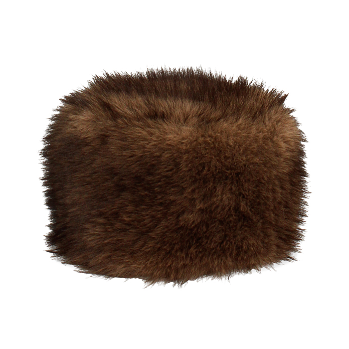 Chapeau en fourrure synthétique brun foncé