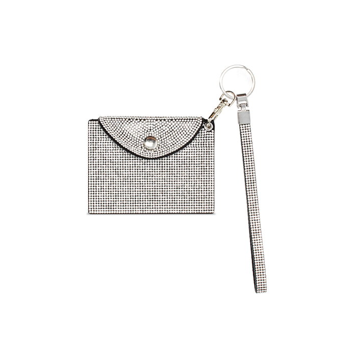 Cartera plateada brillante