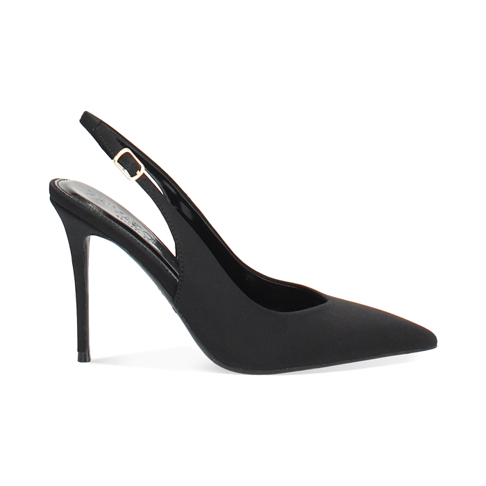 Décolleté slingback nere con tacco 10 cm