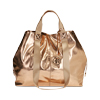 Borsa a spalla rosa oro laminato