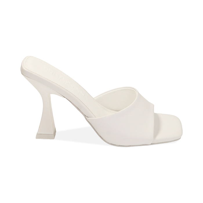 Mules bianche, tacco 9,5 cm
