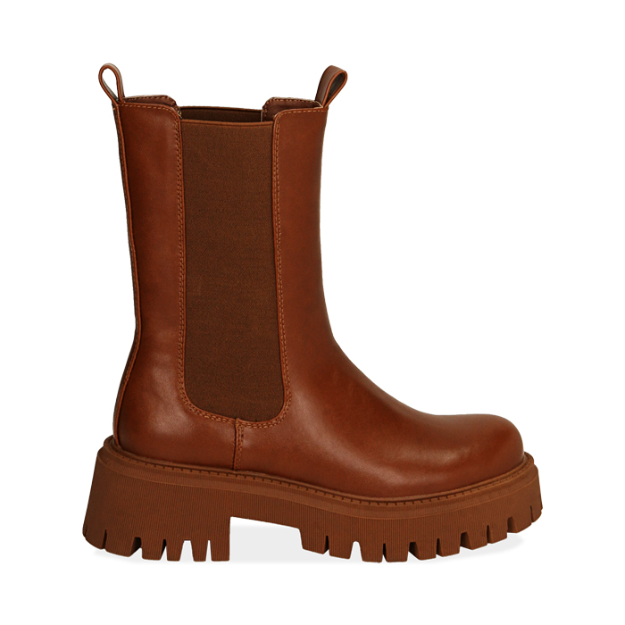 Chelsea boots cognac, tacco 5,5 cm 