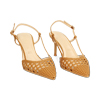 D&eacute;collet&eacute; slingback donna cognac con intreccio, tacco 7 cm