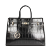Sac à main en synthétique effet coco noir avec bandoulière amovible