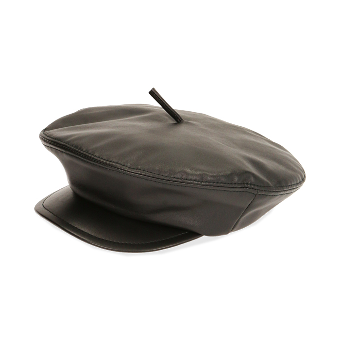 ROPA SOMBRERO/GORRO ECO-PIEL NERO