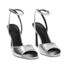 Sandali con tacco argento da donna, altezza 9,5 cm