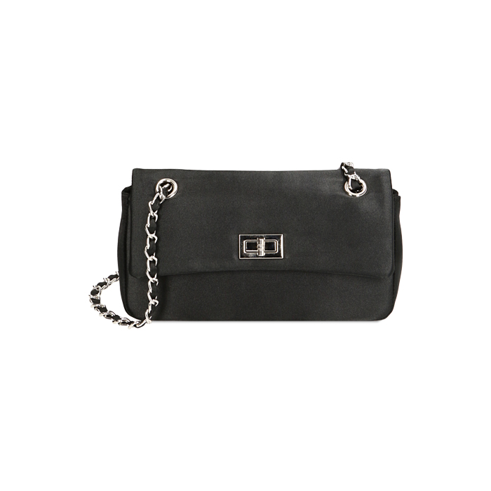 Borsa a tracolla in raso nero