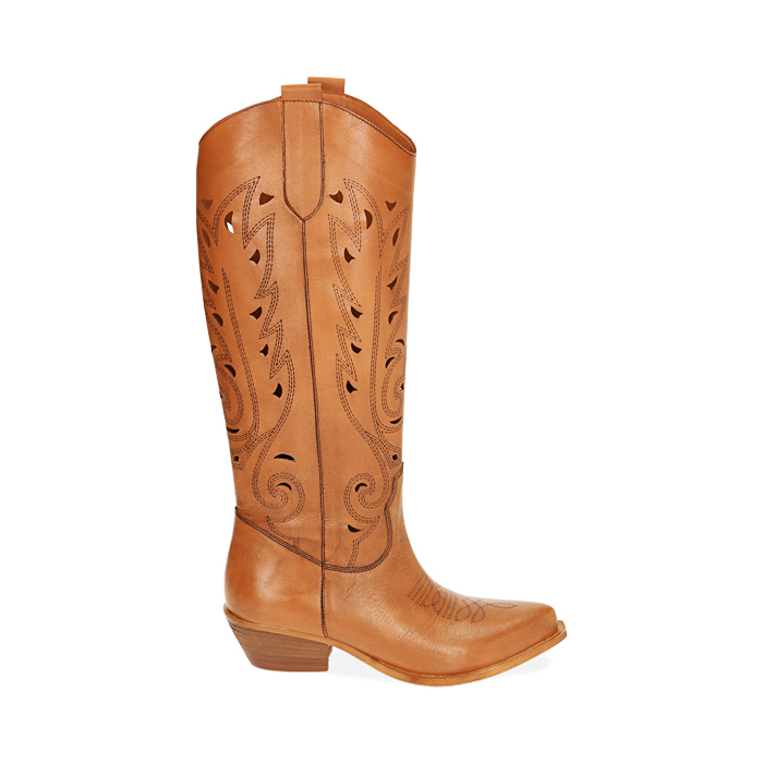ZAPATOS BOTAS PIEL COGN