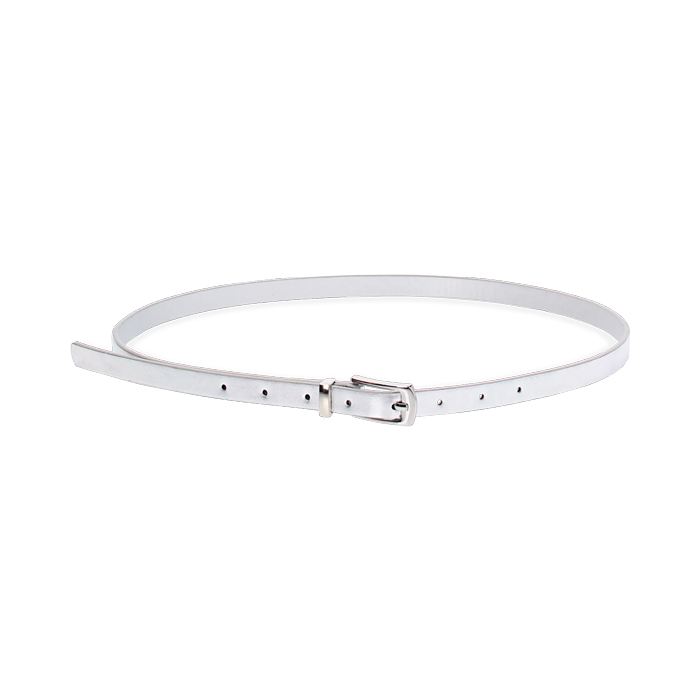 Cinturón mujer plateado estrecho