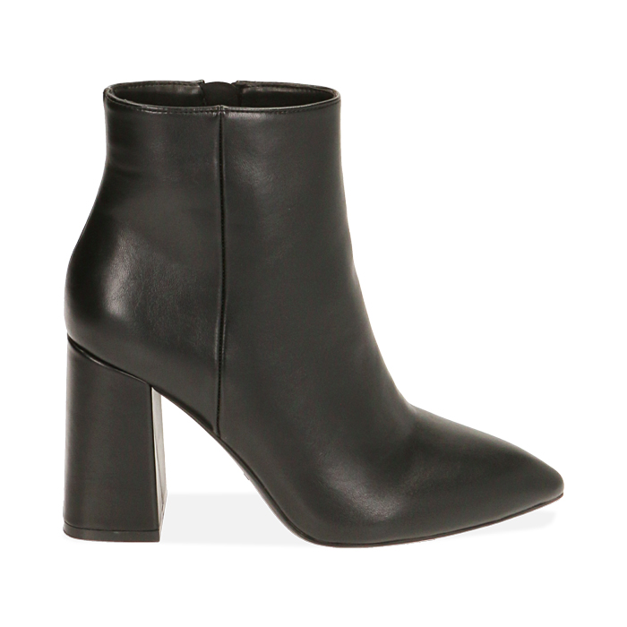 Ankle boots neri, tacco 9 cm 