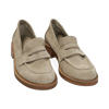 Mocassini taupe flat in camoscio