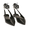 Ballerines slingback noires à lanières