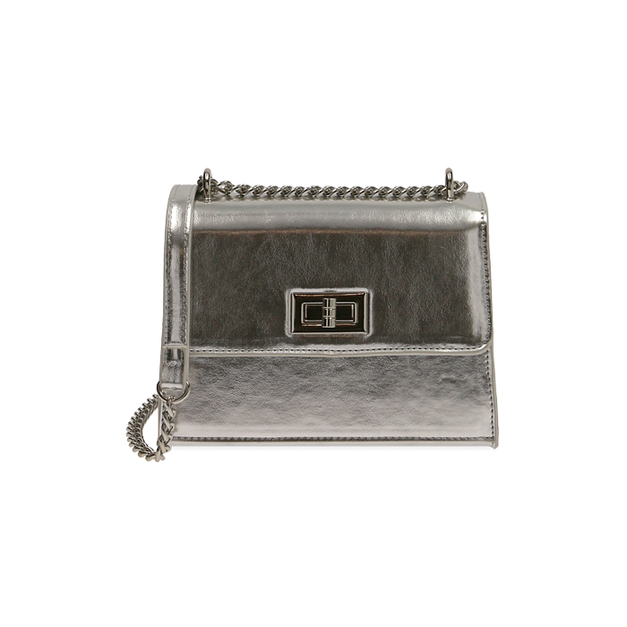 Borsa a tracolla donna argento lamé | Primadonna Collection