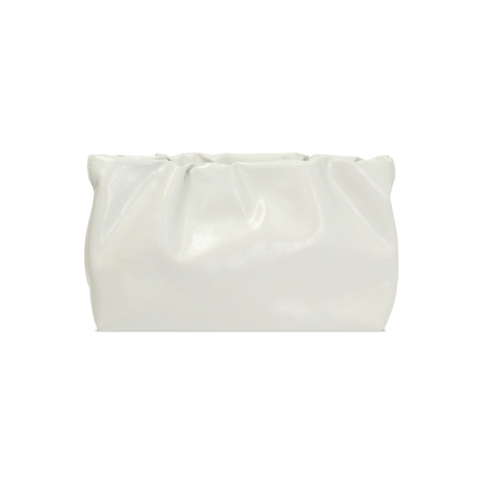Pochette bianca lucida con tracolla removibile