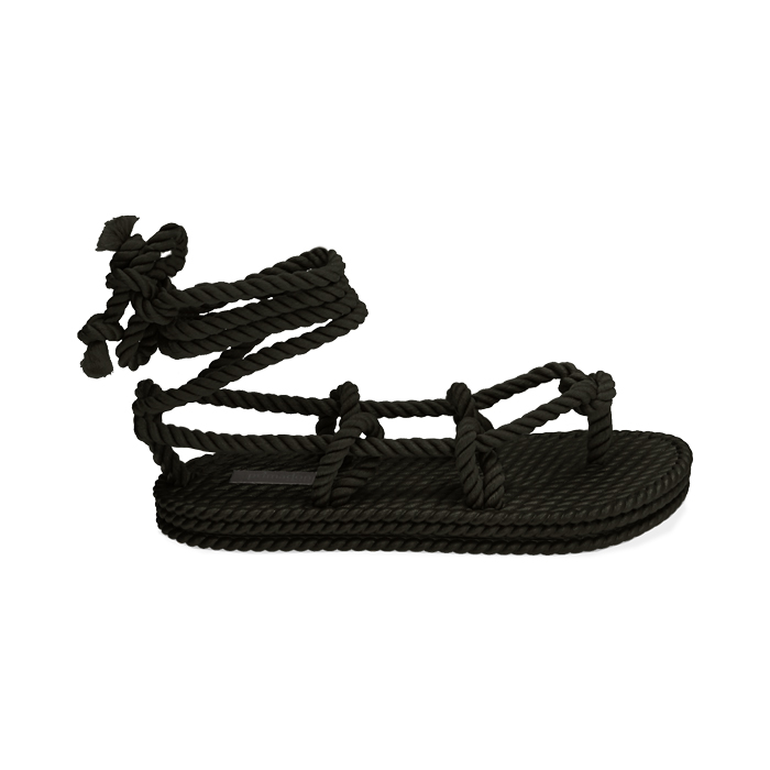 Sandali mare neri in tessuto | Primadonna Collection