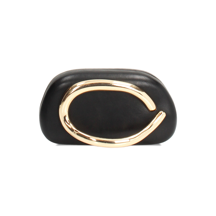 Clutch nera con tracolla removibile