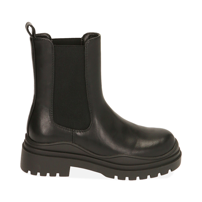 Botines Chelsea negros, tacón 4 cm