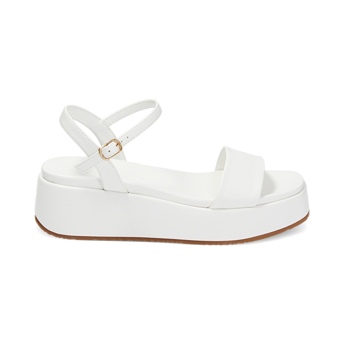 Zeppe bianche, platform 5 cm