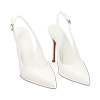 Décolleté slingback bianche, tacco 10 cm