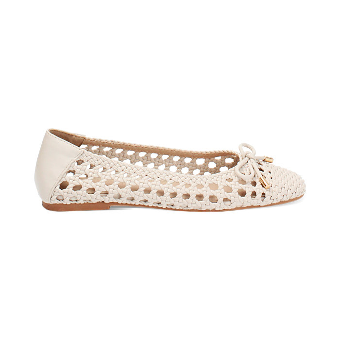 Ballerine donna panna intrecciate