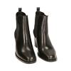 Chelsea boots neri in pelle, tacco 6,5 cm 
