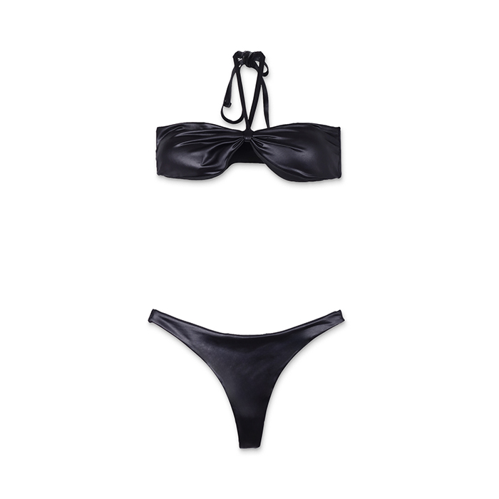 Bikini da donna nero a fascia
