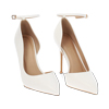 D&eacute;collet&eacute; donna bianche con cinturino, tacco 11 cm