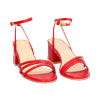 Sandale à talon femme rouge chic