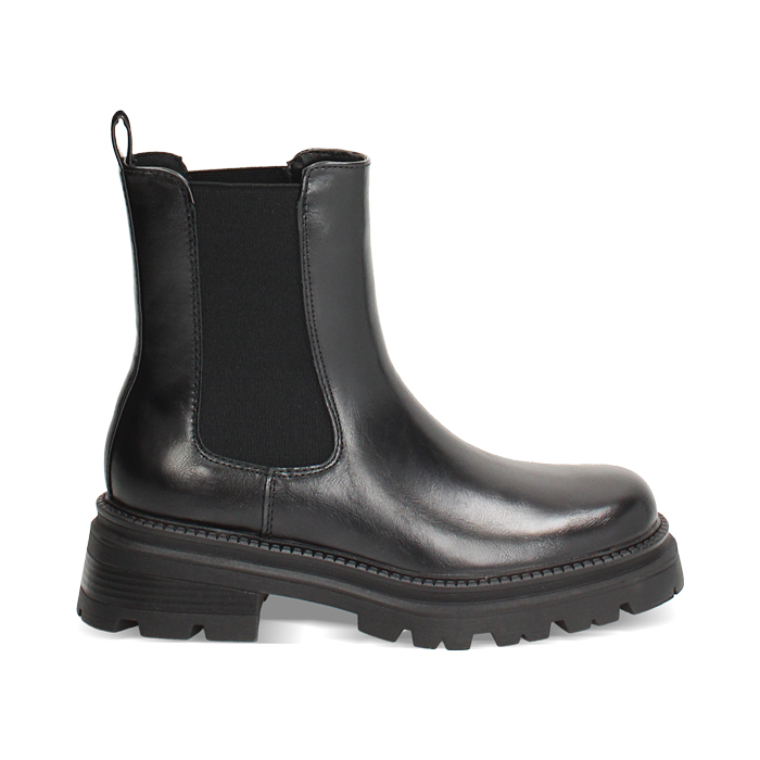 Bottines Beatles noires avec talon de 5,5 cm