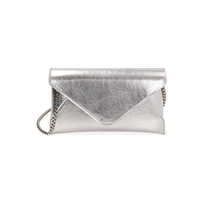 Borsa a tracolla argento laminato