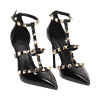 Sandales à cambrure ouverte noires avec talon de 10,7 cm