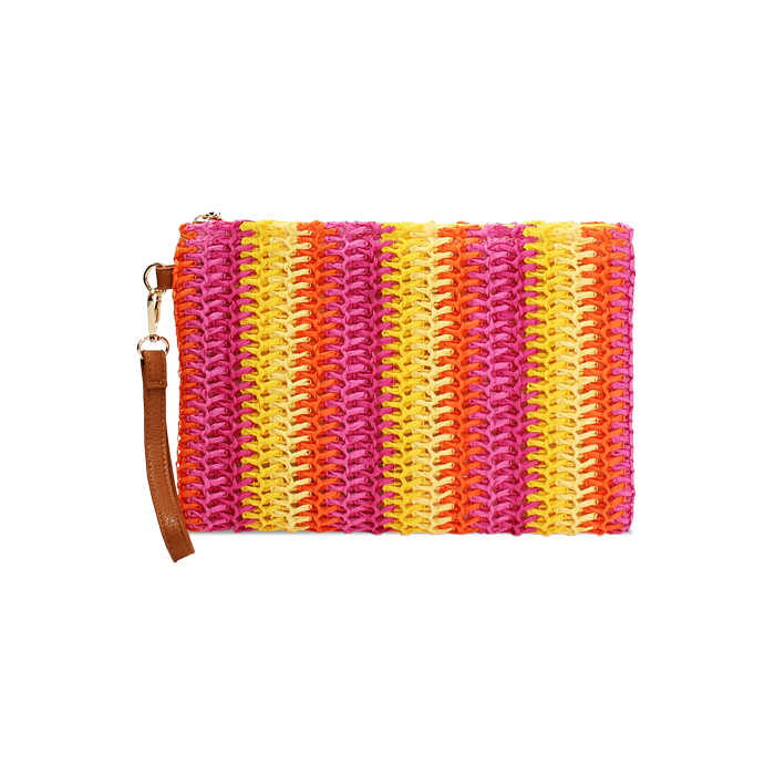 Pochette donna mare gialla in raffia