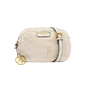 Borsa a tracolla in faux fur panna