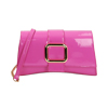 Borsa a spalla rosa in vernice
