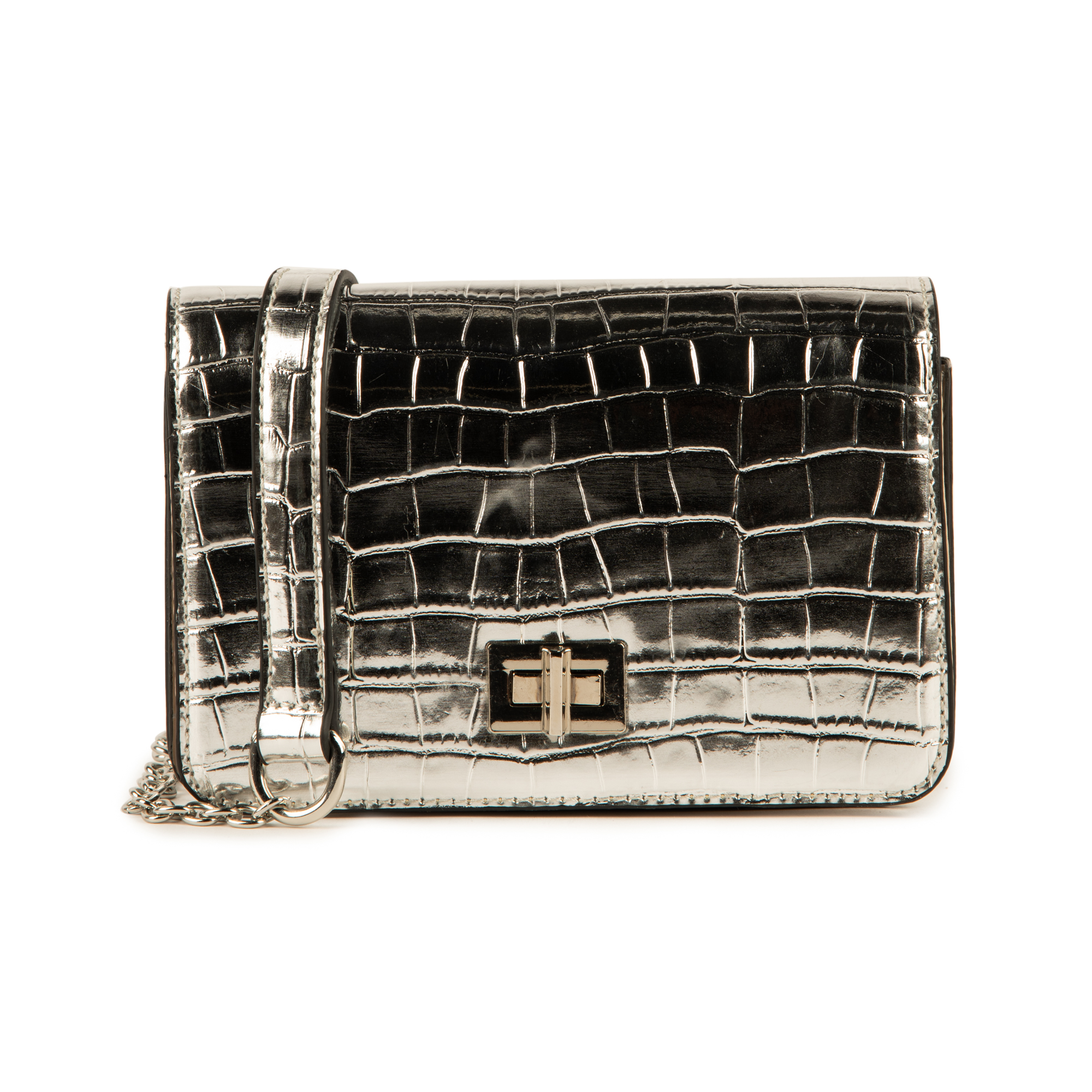 Borsa piccola argento in eco-pelle cocco print | Primadonna Collection