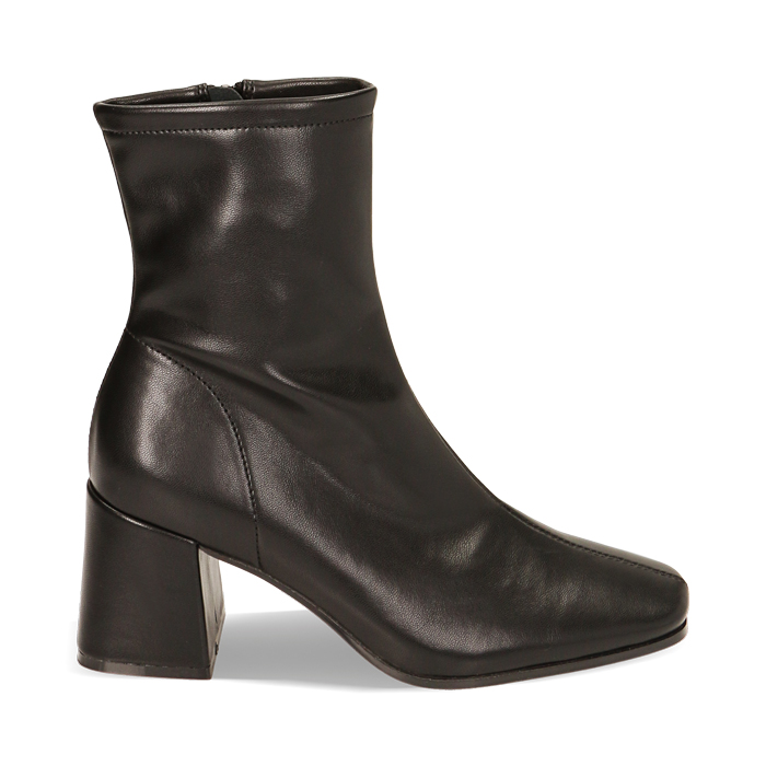 Stivaletti neri, tacco 7 cm