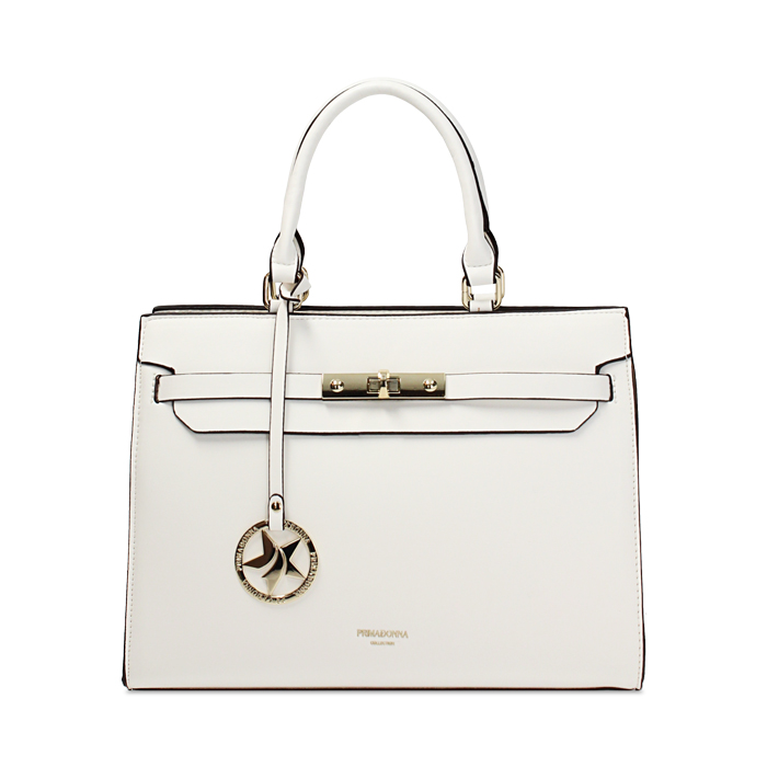 Bolso de mano blanco con bandolera removible