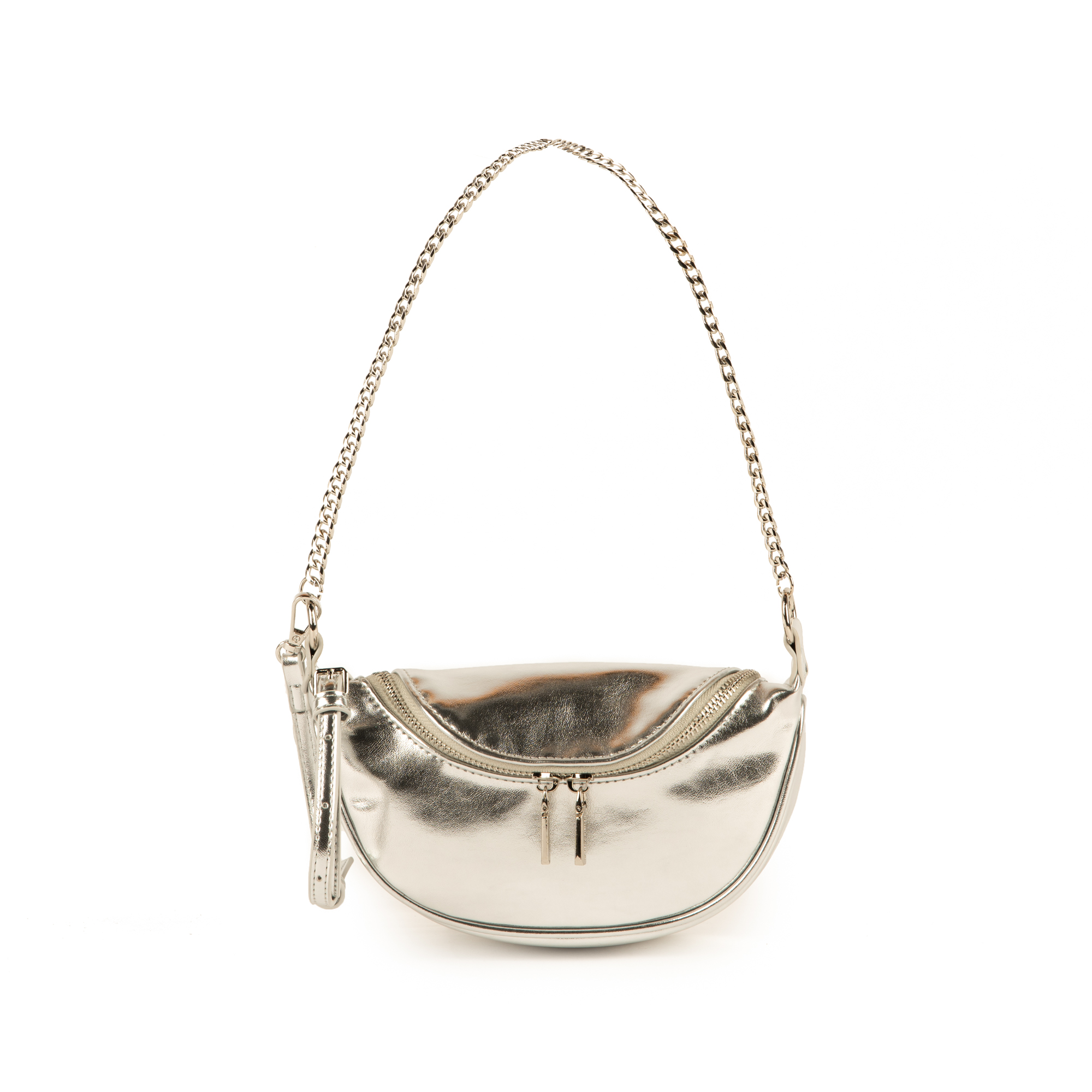 Mini bag argento in eco-pelle laminata | Primadonna Collection