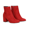 Ankle boots bordeaux in microfibra, tacco 7,5 cm 
