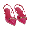 Décolleté slingback fucsia in vernice, tacco 4 cm