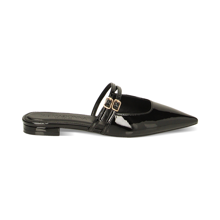 WOMEN SHOES SABOT SYNTHETIC PATENT NERO