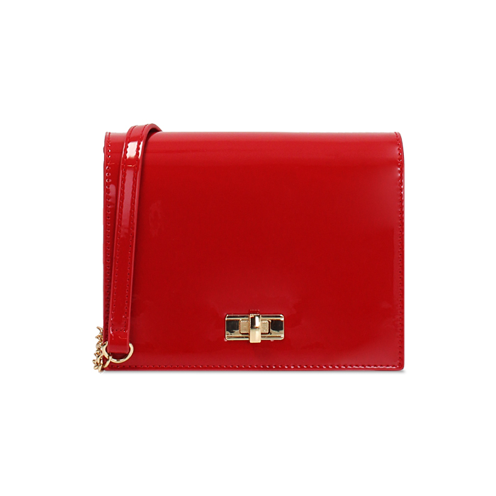 Borsa donna a tracolla rossa in vernice