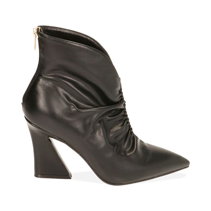Ankle boots neri, tacco 9 cm 