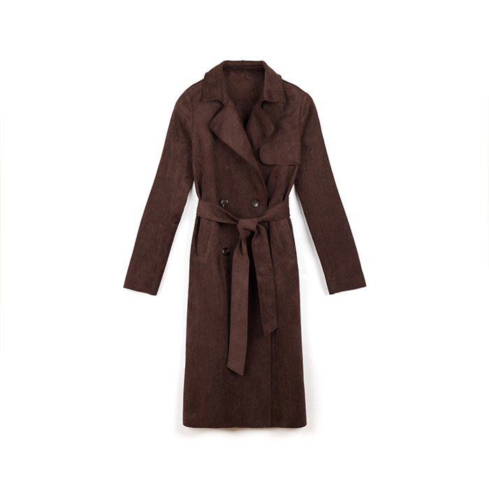 Trench in microfibra testa di moro