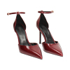 Décolleté open shank bordeaux con tacco di 9,5 cm